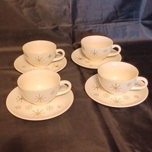 Vintage starburst cups and saucers mid century dishes